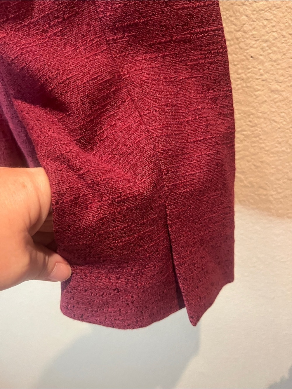 New Ann Taylor LOFT Women’s Textured Single Button Blazer Burgundy Wine Size 14 - Picture 9 of 10